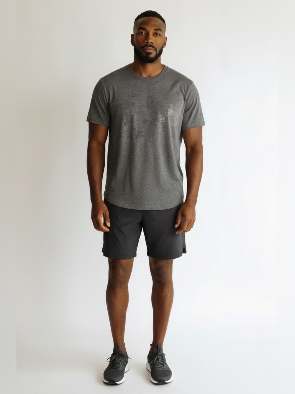 Lululemon Men’s Gray Short Sleeve Charcoal Athletic Top Tiny Lululemon Logo XL